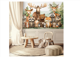 Bosdieren Vrienden Behang Kinderkamer