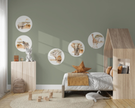 Safari Dieren Muurcircel Set van 5