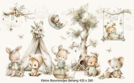 Kleine Bosvriendjes – Behang voor baby- en kinderkamer