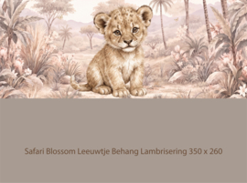Safari Blossom Leeuwtje Behang   – Lambrisering