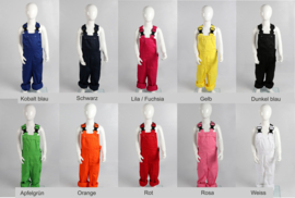 Kinder tuinbroeken in 9 kleuren
