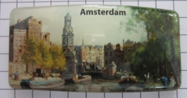 Haarspeld rechthoek HAR314 schilderij Amsterdam munttoren , made in France haarclip, beste kwaliteit, klemt uitstekend.