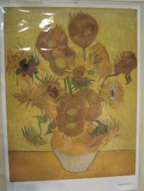 Grote gelamineerde poster zonnebloemen Vincent van Gogh, pakketpost