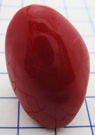 RIN D001 knalrode ring, verzilverd met rode emaille, een maat