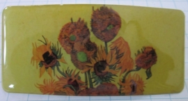 HAR 205 haarspeld rechthoek 8 cm, nieuwe zonnebloemen Vincent van Gogh, Made in France Haarclip, beste kwaliteit