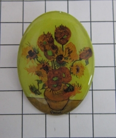 BRO 800 broche felgele zonnebloemen van Gogh