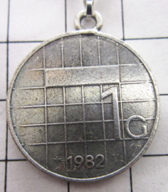 MHA209  kettinkje met verzilverde rijksdaalder 1982