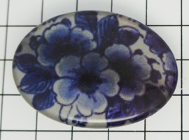 Delftsblauwe bloemen HAM 611 Haarspeldje 4 cm, made in France haarclip, beste kwaliteit, klemt uitstekend.