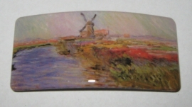 HAR 006Haarspeld rechthoek 8 cm made in france speld molen Claude Monet 