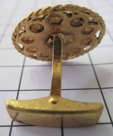 ZKG416-G Zeeuwse knop prachtige grote manchetknopen, per paar, echt verguld met laagje goud.