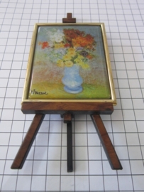 SCH 043 Schildersezeltje 16 cm hoog, Vincent van Gogh, Blauwe vaas met bloemen