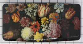 HAR 327 haarspeld rechthoek,tulpen bloemen Brueghel made in France haarclip, beste kwaliteit, klemt uitstekend.