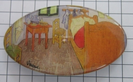 Haarspeld 8 cm ovaal HAO 405 kamer Vincent van Gogh, made in France haarclip, beste kwaliteit, klemt uitstekend.