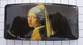 Haarspeld rechthoek HAR410 Meisje met de parel Johannes Vermeer, made in France haarclip, beste kwaliteit, klemt uitstekend.