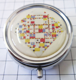 PIL501 pillendoosje boogie woogie Mondriaan