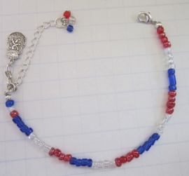 ARM 327 armband vlag rood wit blauw met bedel wapen nederland