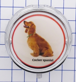 PIL 377 pillendoosje met spiegel cocker spaniel