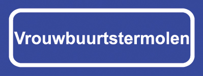 Koelkastmagneet plaatsnaambord Vrouwbuurtstermolen