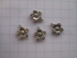 bedel bloem verzilverd, per 2 stuks