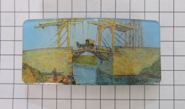 Haarspeld rechthoek HAR412 brug Vincent van Gogh, made in France haarclip, beste kwaliteit, klemt uitstekend.