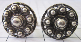 Manchetknopen Zeeuwse knop zwaar verzilverd, 20 mm doorsnede, prijs per paar ZKG415