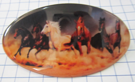 Haarspeld ovaal 8cm galopperende paarden HAO511, made in France haarklem, beste kwaliteit