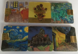 Set van 6 onderzetters met afbeeldingen Vincent van Gogh