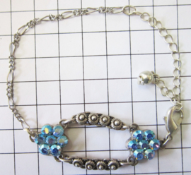 Zeeuwse knopjesarmband blauwe swarovski ZKA506