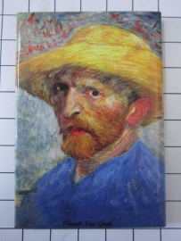 MAC: 20.408 Koelkastmagneet Vincent van Gogh, Zelfportret met strooien hoed.