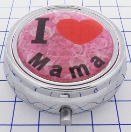 PIL 095 pillendoosje met spiegel i love mama moederdagcadeau tip