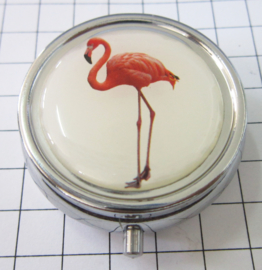 PIL 407 pillendoosje met spiegeltje flamingo