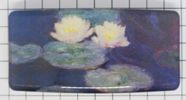 HAR 104 haarspeld rechthoek, witte waterlelies Monet ,made in France haarclip, beste kwaliteit, klemt uitstekend.