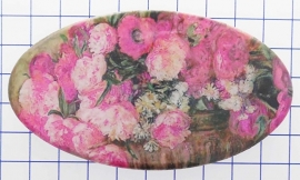 Haarspeld ovaal 8cm HAO 318 bloemen Auguste Renoir, made in France haarclip, beste kwaliteit, klemt uitstekend.