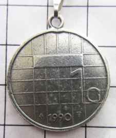 MHA215 kettinkje met verzilverde rijksdaalder  1990