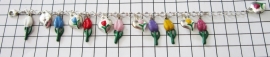 ARM 502 gekleurde tulpenarmband verzilverd