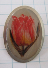 BRO 002 broche roze geschilderde tulp