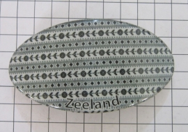 Haarspeld ovaal 8 cm HAO 601 klederdracht stof motief Zeeland, made in France haarclip, beste kwaliteit, klemt uitstekend.
