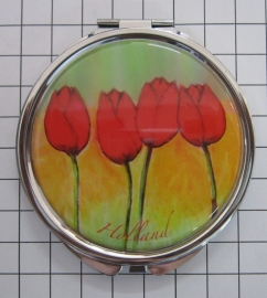 SPI 007 Spiegeldoosje rode tulpen