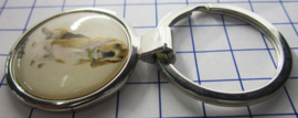 Sleutelhanger metaal rond hond SLE503