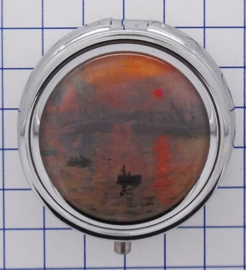 PIL 138 pillendoosje met spiegel zonsopgang Claude Monet