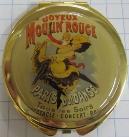 Chique echt verguld spiegeldoosje affiche Joyeux Moulin Rouge