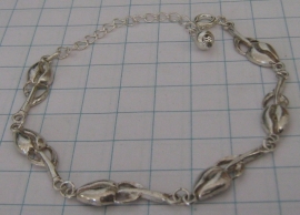 ARM 311 Tulpenarmband, zwaar verzilverd