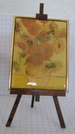 SCH 032 schildersezeltje 22 cm hoog, Vincent van Gogh zonnebloemen oud