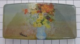Haarspeld rechthoek HAR407 bloemetjes Vincent van Gogh, made in France haarclip, beste kwaliteit, klemt uitstekend.