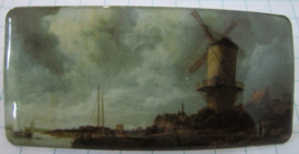 Haarspeld rechthoek 8 cm Jacob Ruysdael molen wijk bij Duurstede , Made in France haarklem, beste kwaliteit