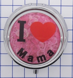 PIL 095 pillendoosje met spiegel i love mama moederdagcadeau tip