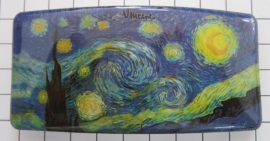 Haarspeld rechthoek HAR409 sterrennacht Vincent van Gogh, made in France haarclip, beste kwaliteit, klemt uitstekend.