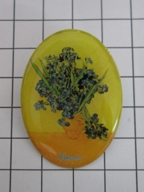 BRO 801 Broche vaas blauwe irissen van gogh