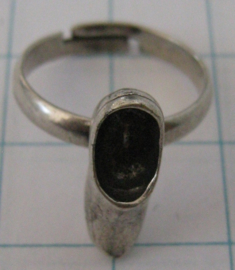 Ring klompje verzilverd