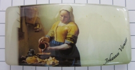 Haarspeld rechthoek HAR411 Melkmeisje Johannes Vermeer, made in France haarclip, beste kwaliteit, klemt uitstekend.